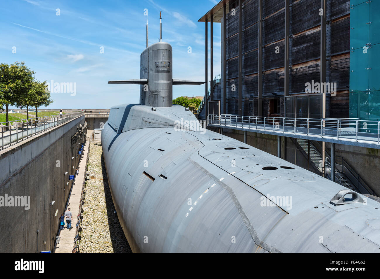 Bergerac, Frankreich - 22. Mai 2017: Atom-U-Boot der Französischen Marine Le Redoutable im 'Cite de la Mer" (Stadt am Meer), Maritime Museum Stockfoto