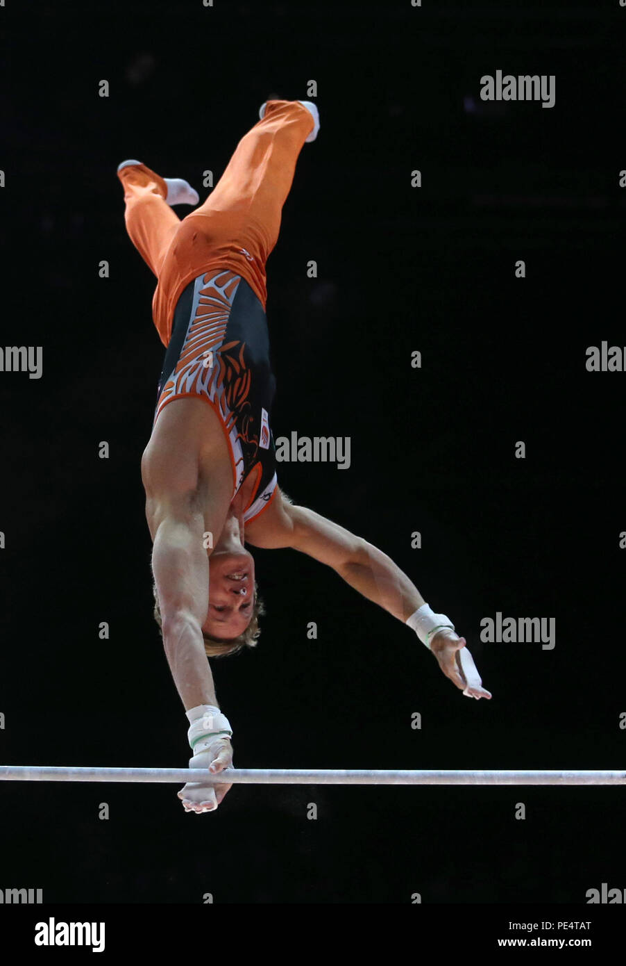 Die Niederlande Epike Zonderland konkurriert auf der horizontalen Leiste bei den Herren Apparate Final während des Tages elf der 2018 europäischen Meisterschaften an die SSE-Hydro, Glasgow. PRESS ASSOCIATION Foto. Bild Datum: Sonntag, August 12, 2018. Siehe PA Geschichte gymnastik Europäischen. Photo Credit: Jane Barlow/PA-Kabel. Beschränkungen: Nur die redaktionelle Nutzung, keine kommerzielle Nutzung ohne vorherige schriftliche Genehmigung Stockfoto