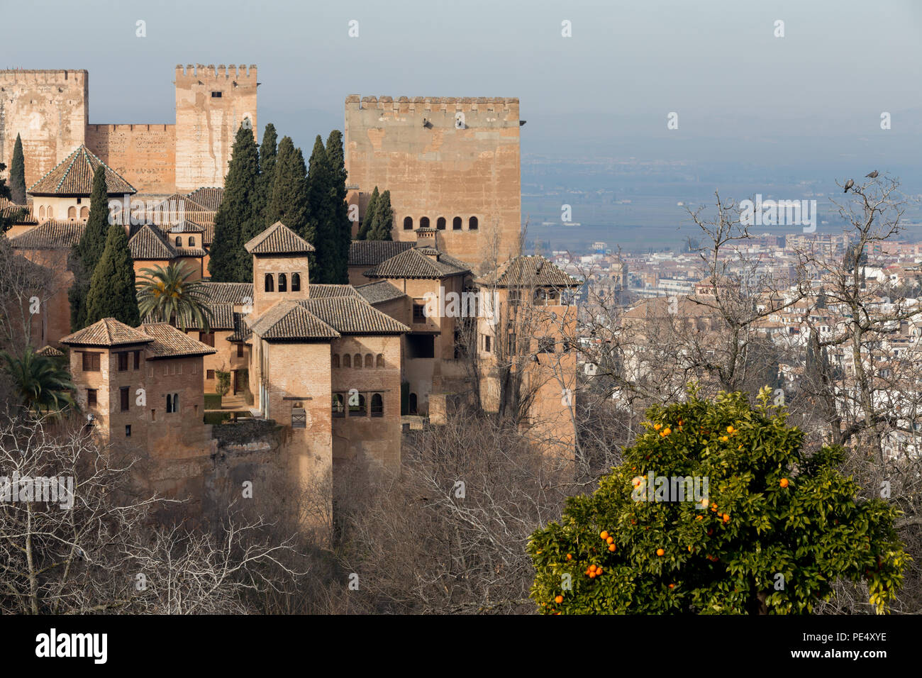 Die Alhambra ist ein Palast- und Festungsanlage in Granada, Andalusien, Spanien. Stockfoto