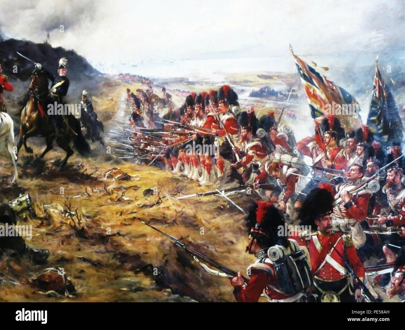 Schlacht AN DER ALMA. Der Vormarsch der 42nd Highlanders von Robert Gibbs Stockfotografie - Alamy