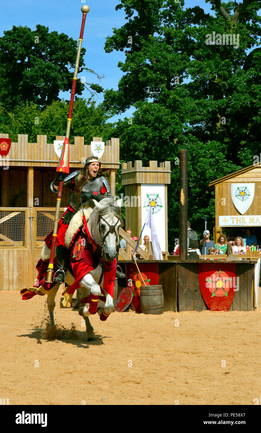 Krieg der Rosen reenactment an der Warwick Castle Stockfoto