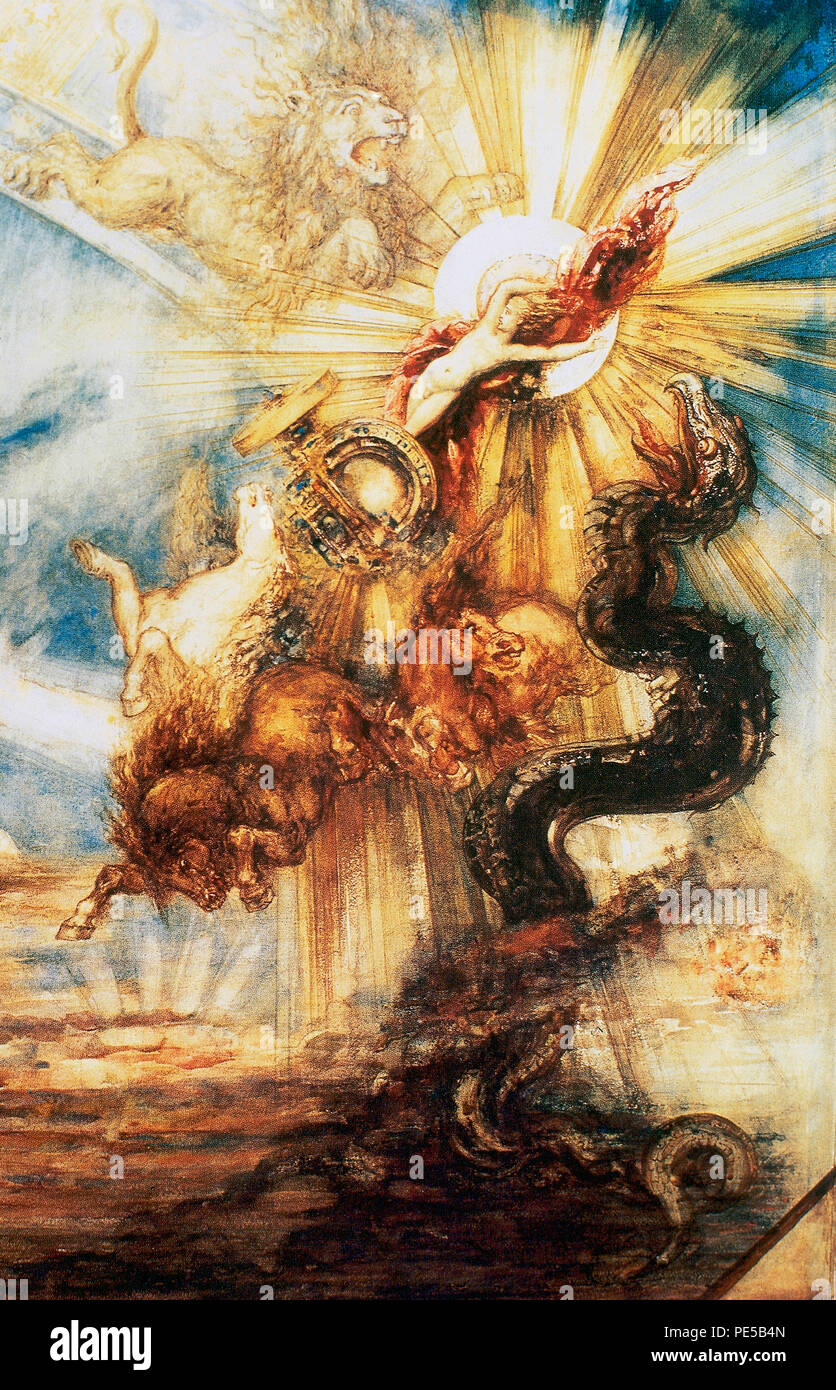 Gustave Moreau (1826-1898). Französische Maler. Der Fall des Phaethon, 1878. Louvre Museum. Paris, Frankreich. Stockfoto
