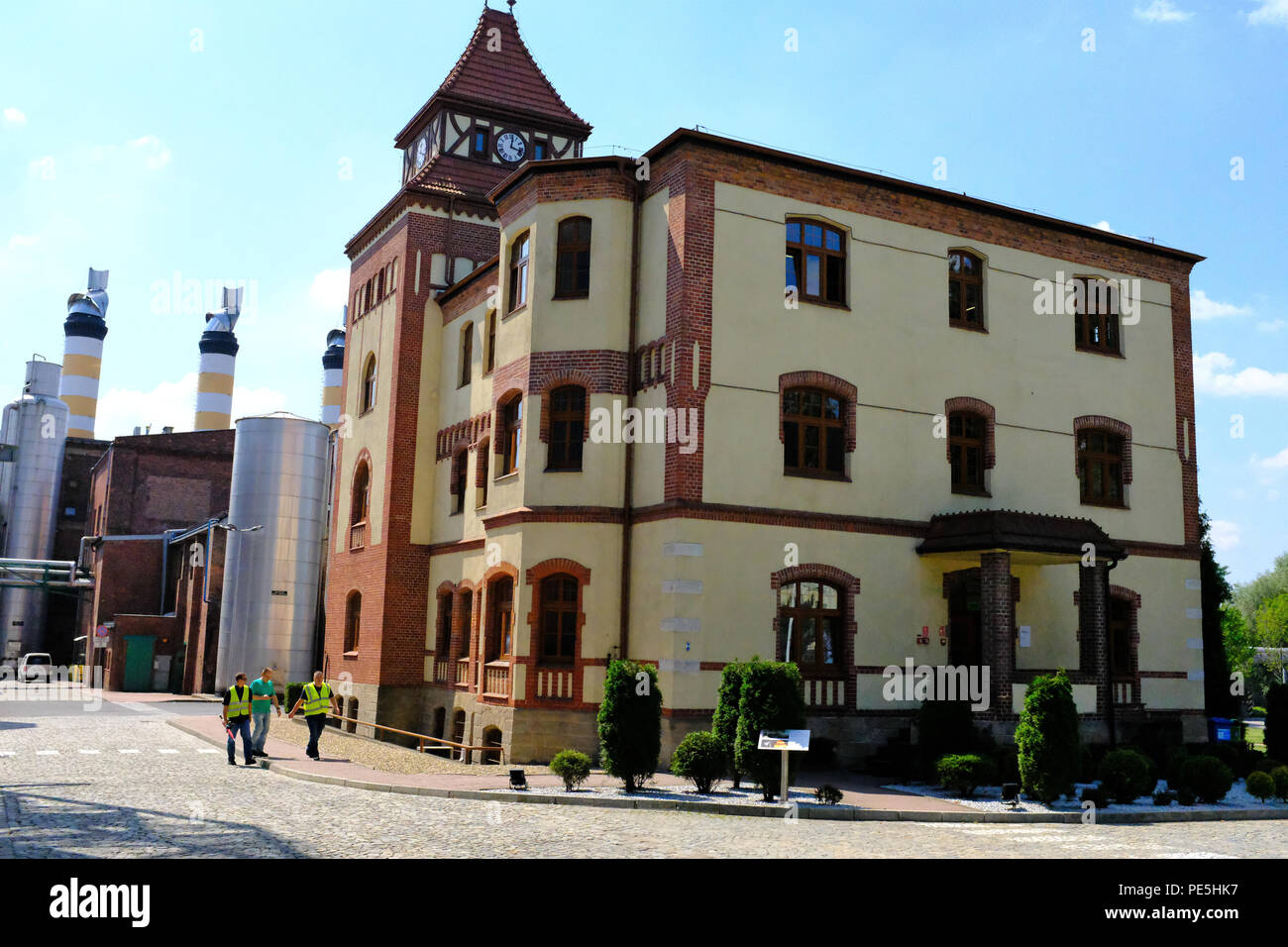 Junggesellen Arbeitnehmer Viertel an der Brauerei Tychy in Polen, in Europa. Stockfoto