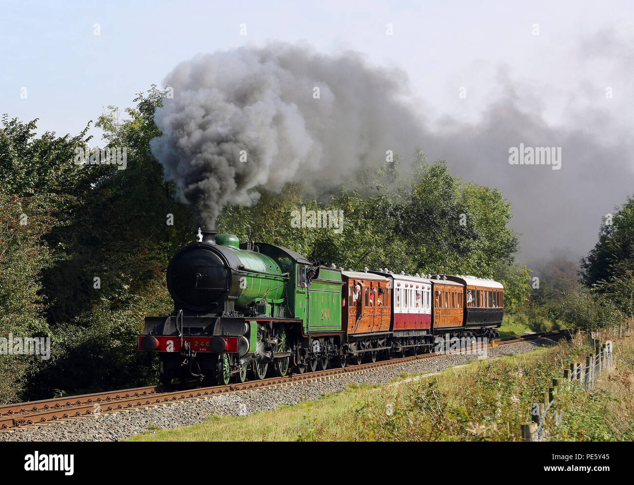 D49 Morayshire Köpfe weg von Bolton Abbey Station auf dem Embsay & Bolton Abbey Eisenbahn. 21.9.08 Stockfoto