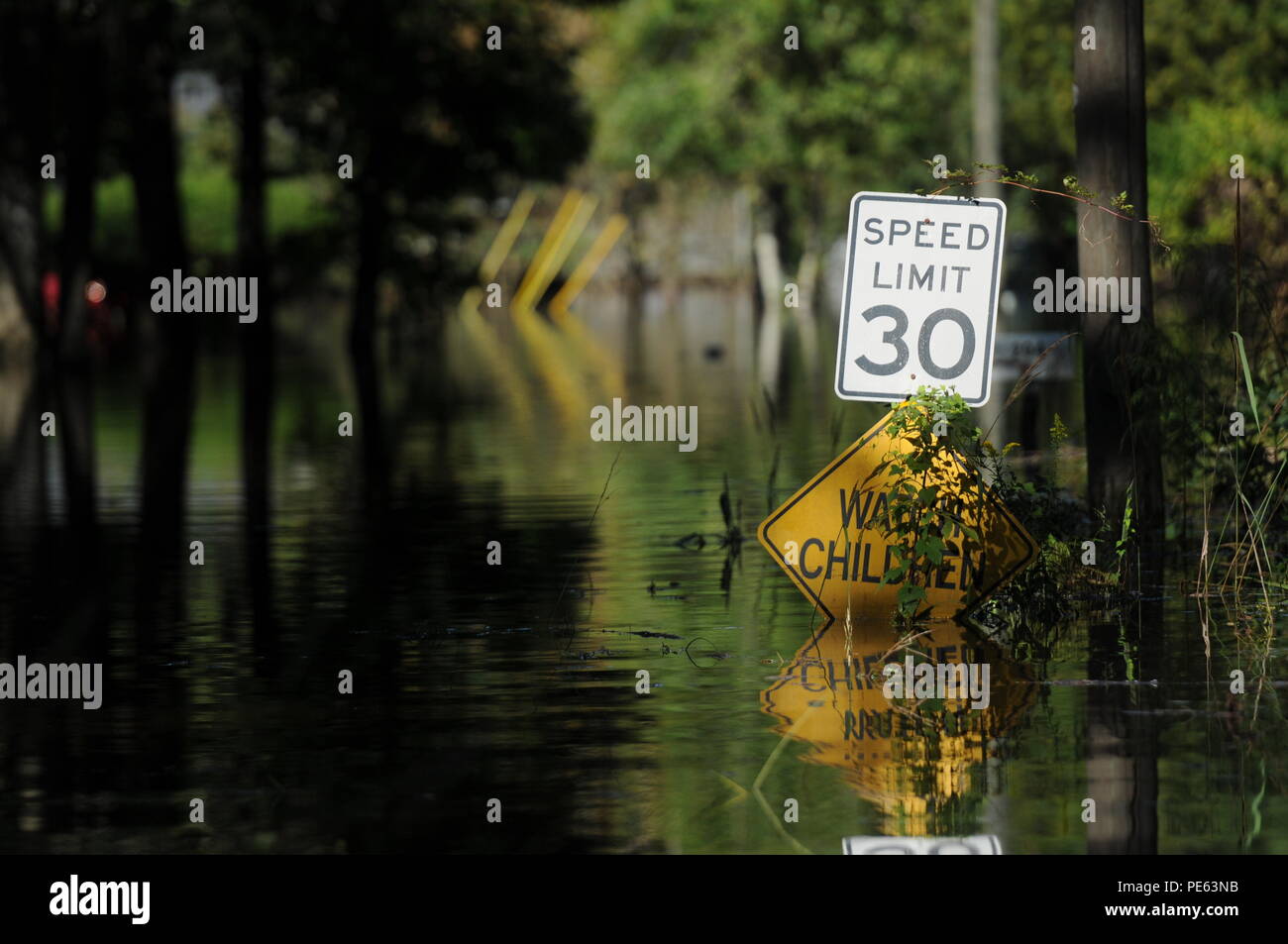 Hochwasser weiterhin in der Nähe der Edisto River, Oktober 7, 2015. (Foto von Army National Guard Sgt. Joshua S. Edwards) Stockfoto