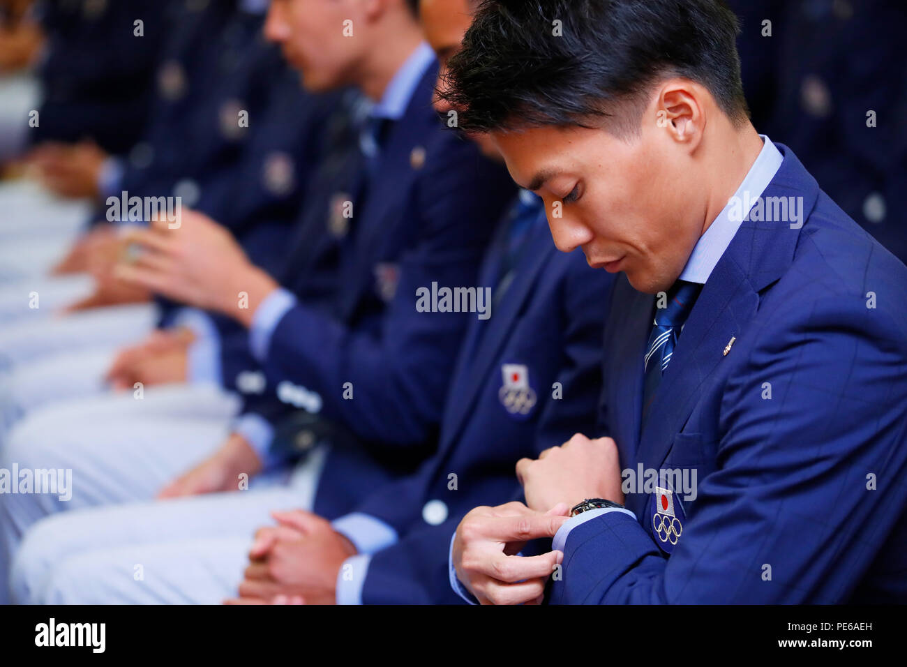 Ryota Yamagata (JPN), 13. AUGUST 2018: Leichtathletik Japan National Team Organisation Zeremonie für Jakarta Palembang Asian Games im Grand Prince Hotel Shintakanawa, Tokio, Japan. Credit: Naoki Morita/LBA SPORT/Alamy leben Nachrichten Stockfoto