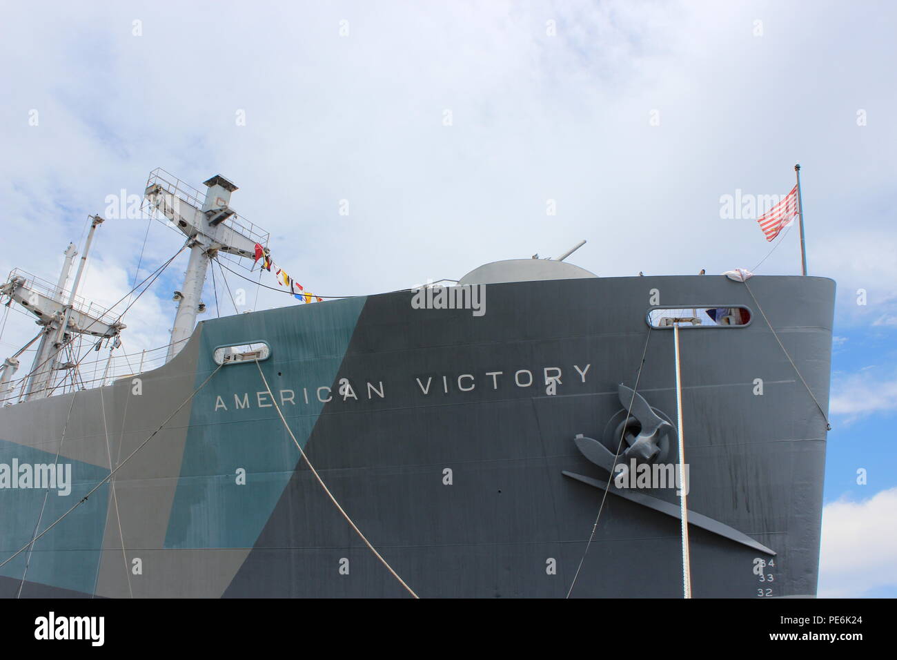 Liberty Ship amerikanischen Sieg in Dock in Tampa Bay, Florida, USA Stockfoto