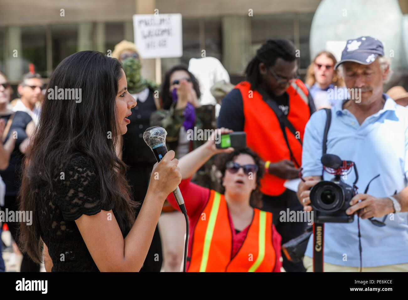 TORONTO, KANADA - 11 August, 2018: DER HASS Rallye am Nathan Phillips Square. Stockfoto