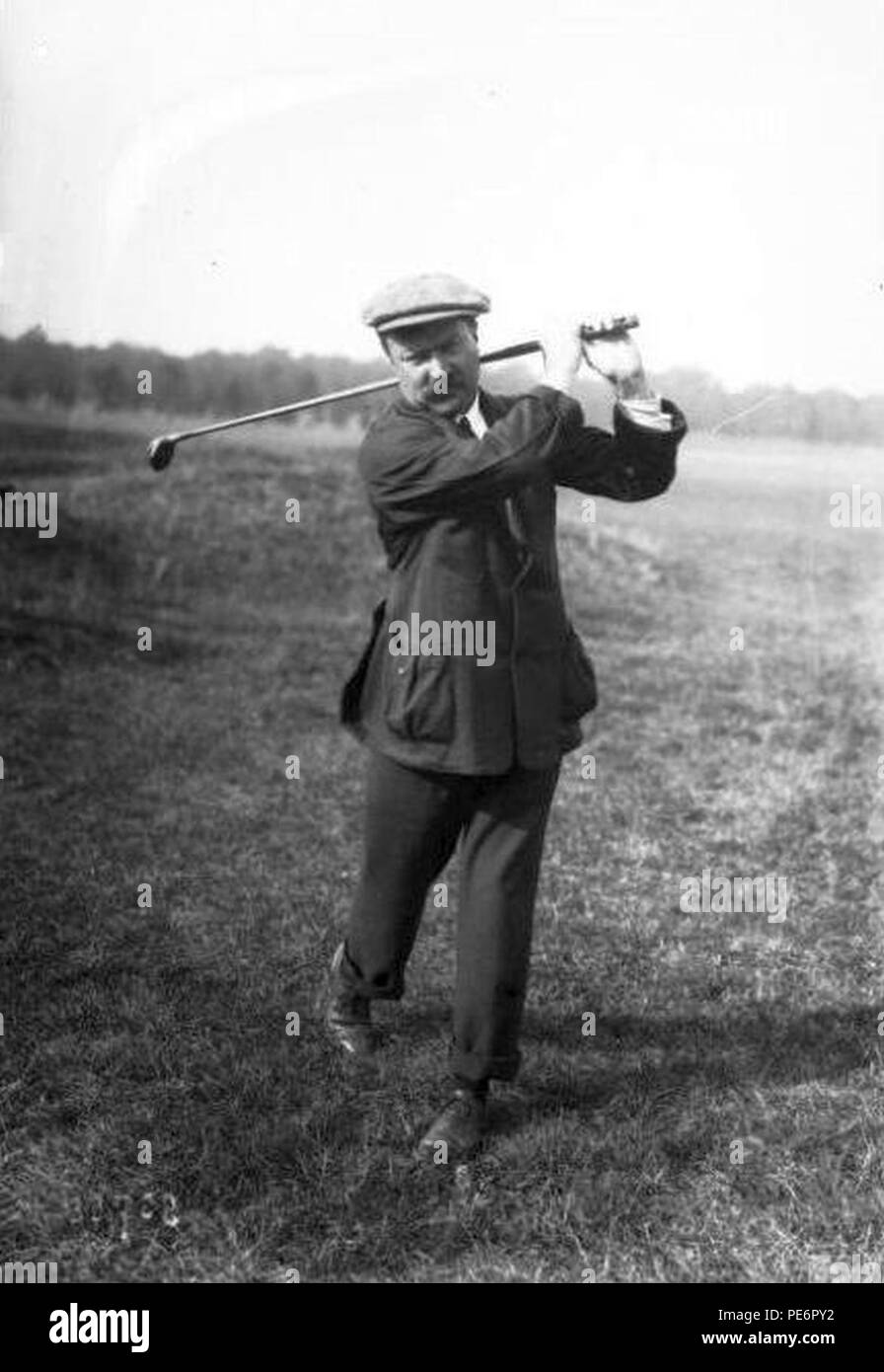 Arnaud Massy le 13 octobre 1913 à Chantilly, pour les championnats de France. Stockfoto