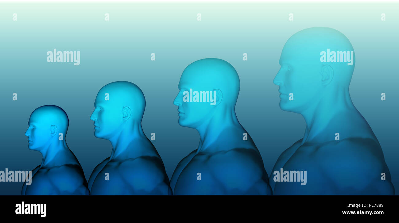 3D-Rendering des menschlichen Kopfes Stockfoto