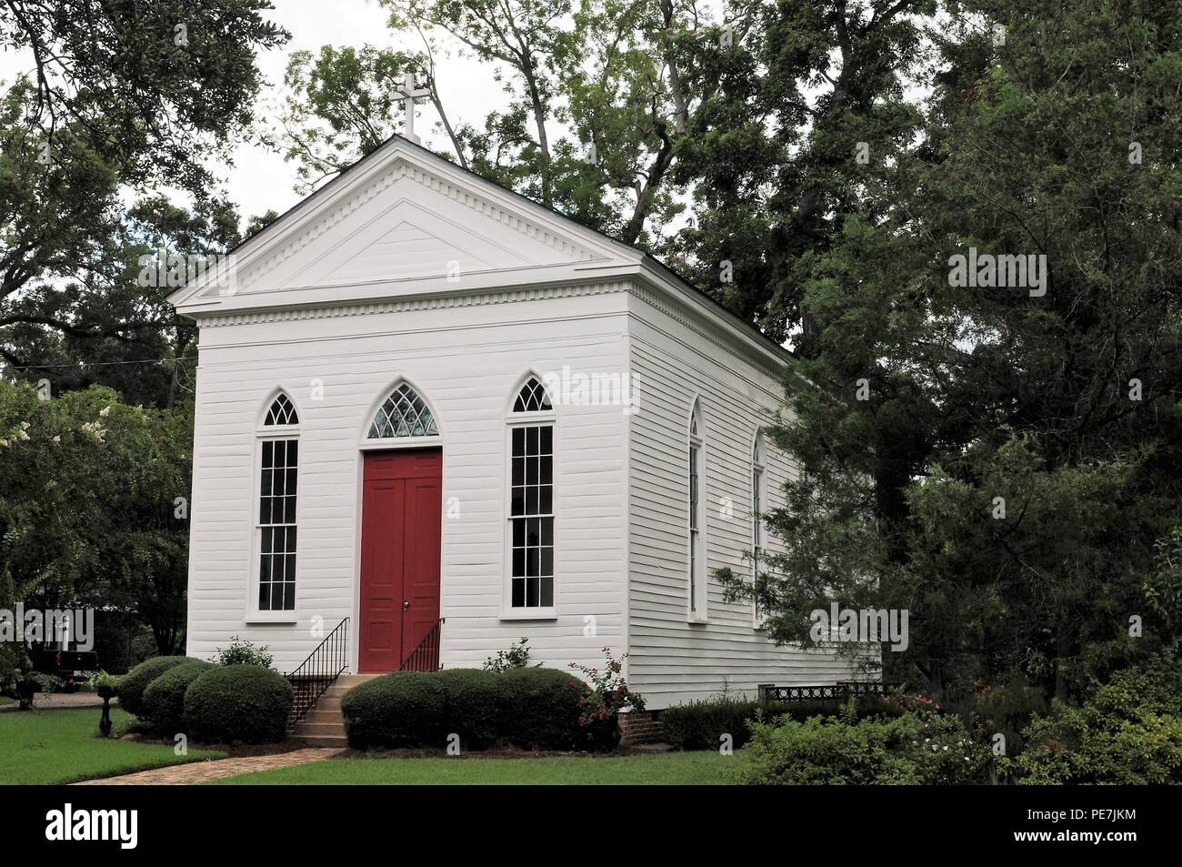 St. Marks ein antebellum episkopale Kirche in Raymond, Mississippi. Als Union Krankenhaus während der Schlacht von Raymond, 12. Mai 1863 verwendet. Stockfoto