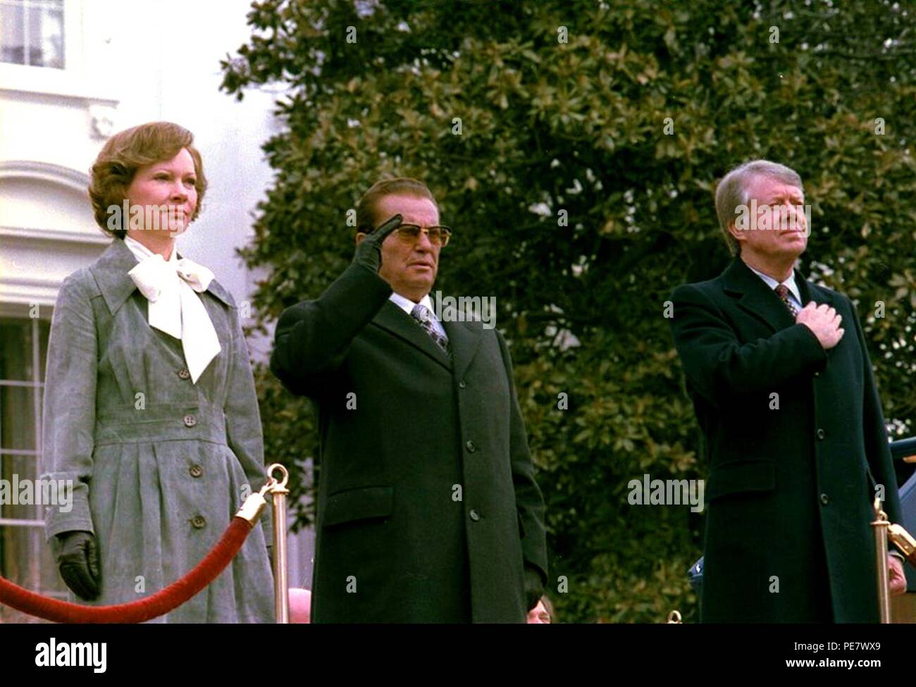 Begrüßungszeremonie für Staatsbesuch von Josip Tito, Präsident von Jugoslawien - Stockfoto