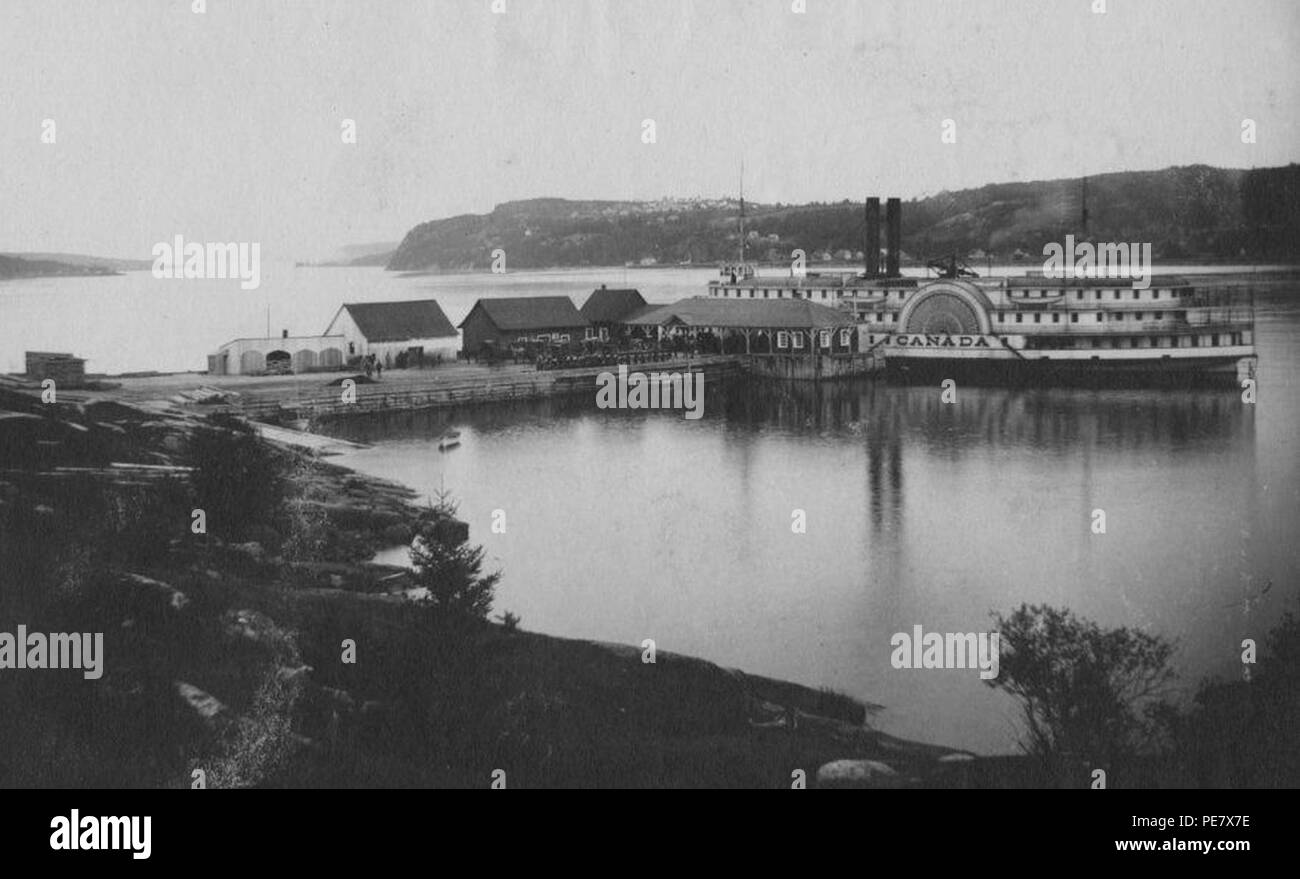 Arrivee de bateau a vapeur Kanada au Port de Chicoutimi. Stockfoto