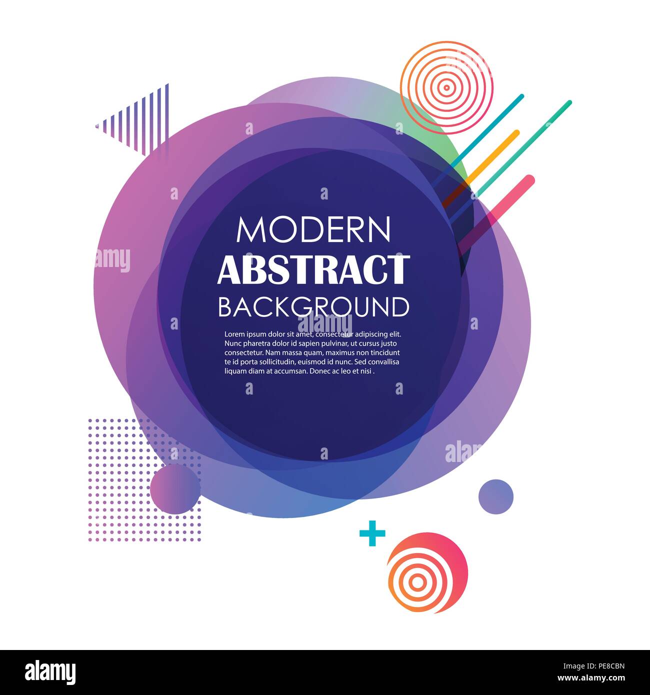 Abstrakte violetten Gradienten geometrische Muster und Hintergrund. Verwenden Sie für Vektor moderne Kreis Shape Design, Abdeckung, Vorlage, Minimal, Broschüre, Flyer Stock Vektor