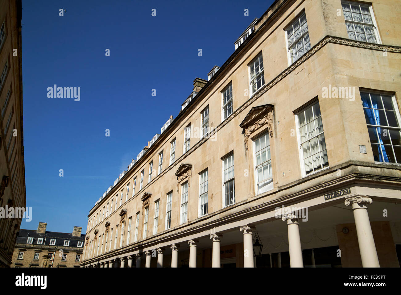 Georgianischen Gebäuden auf Bath Street im Zentrum von Bath England Großbritannien Stockfoto