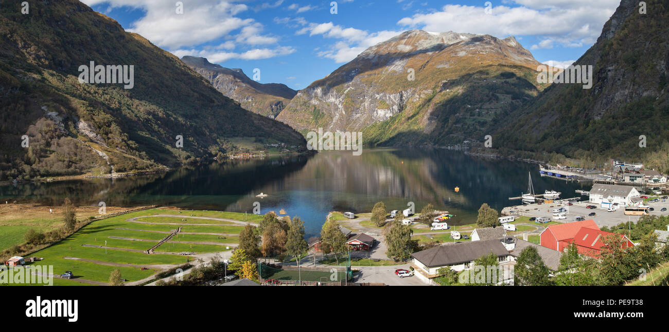 Geirangerfjord von Geiranger, Mehr og Romsdal, Norwegen. Stockfoto