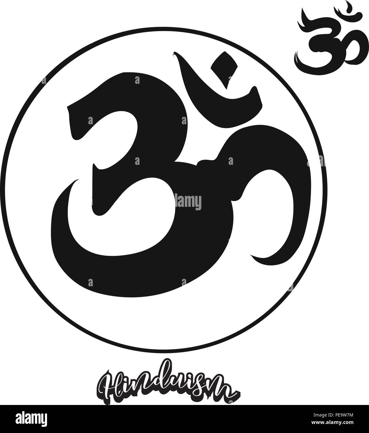 Satz von Hand gezeichnete Hinduismus Symbole. Verschiedene religiöse historische Symbole von Hand bemalt. Vektor Zeichnung. Stock Vektor