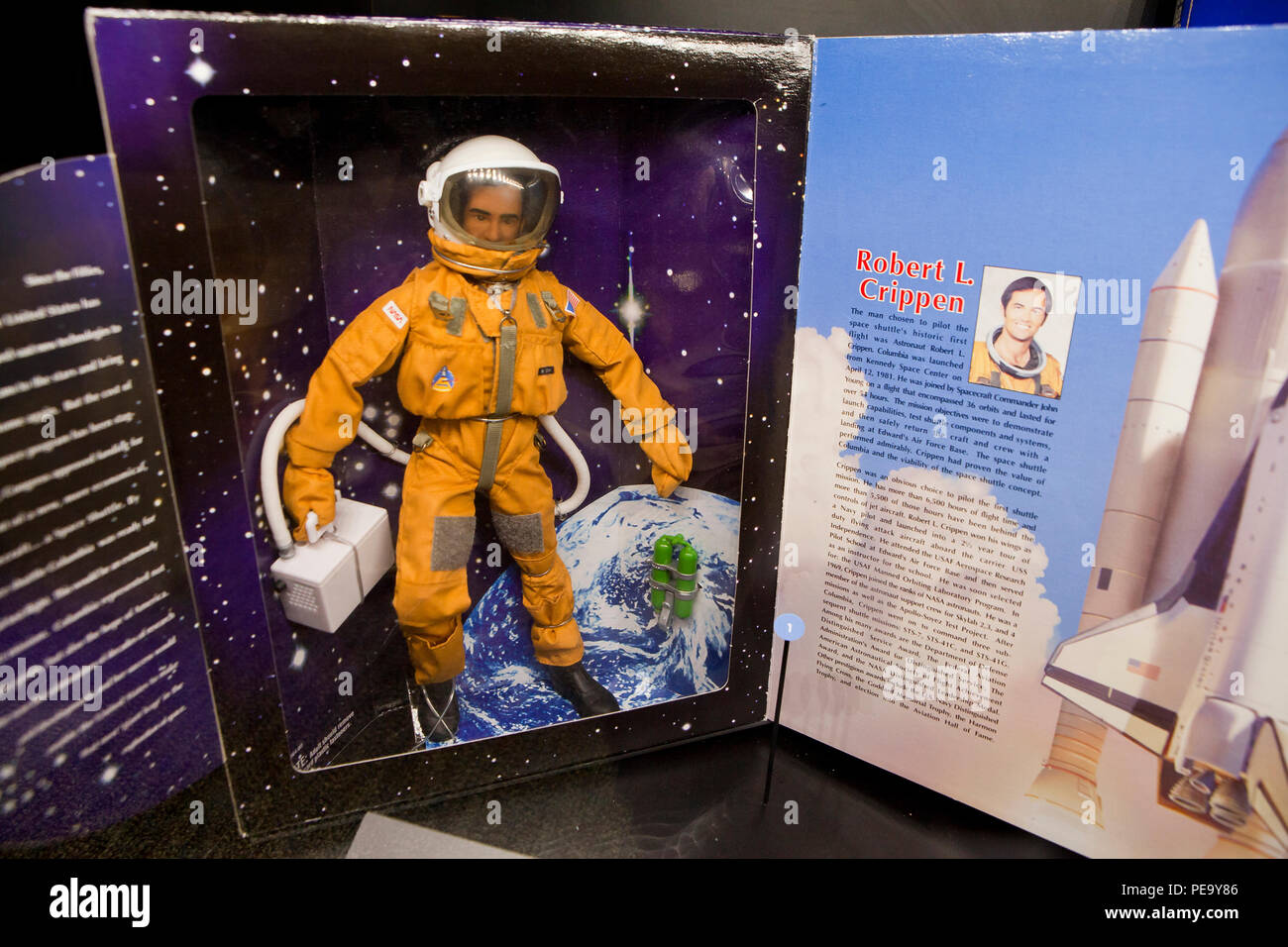 Space Shuttle Astronaut Robert L Crippen Thema GI Joe Puppe - USA Stockfoto