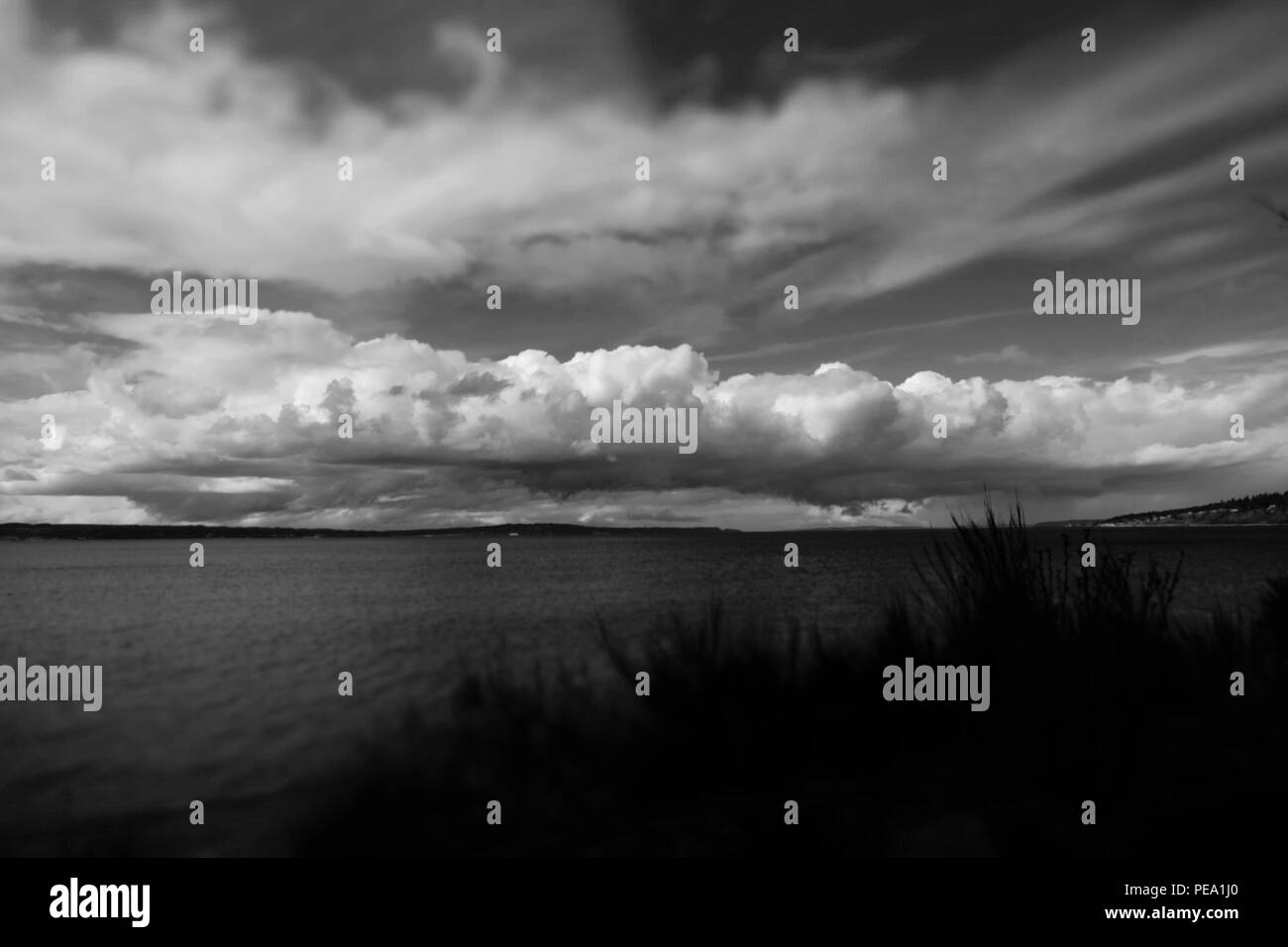 Schwarze und weiße Ocean Sky Stockfoto