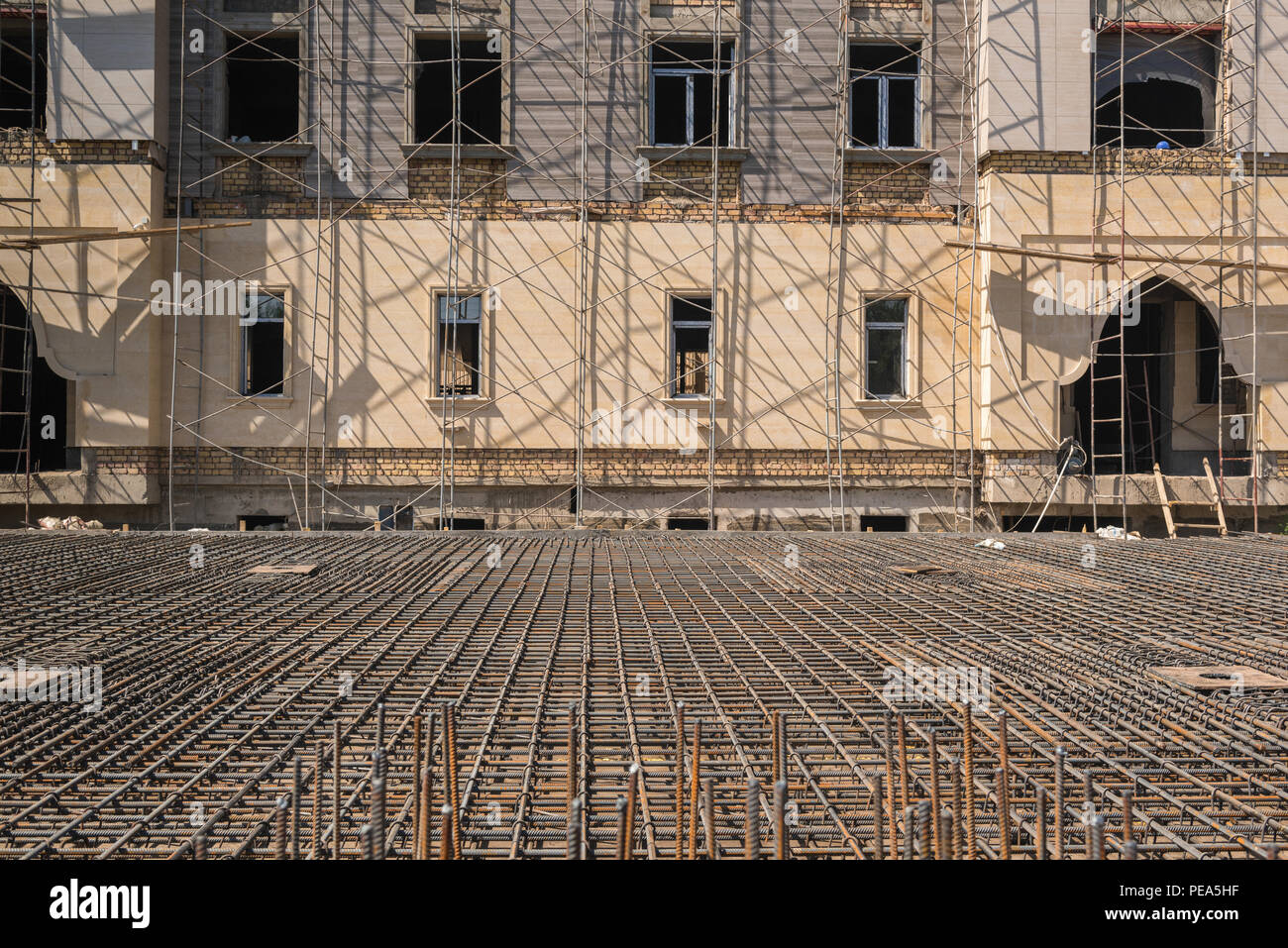 Verstarkte Metall Gitter Fur Betonieren Fundament Auf Einem