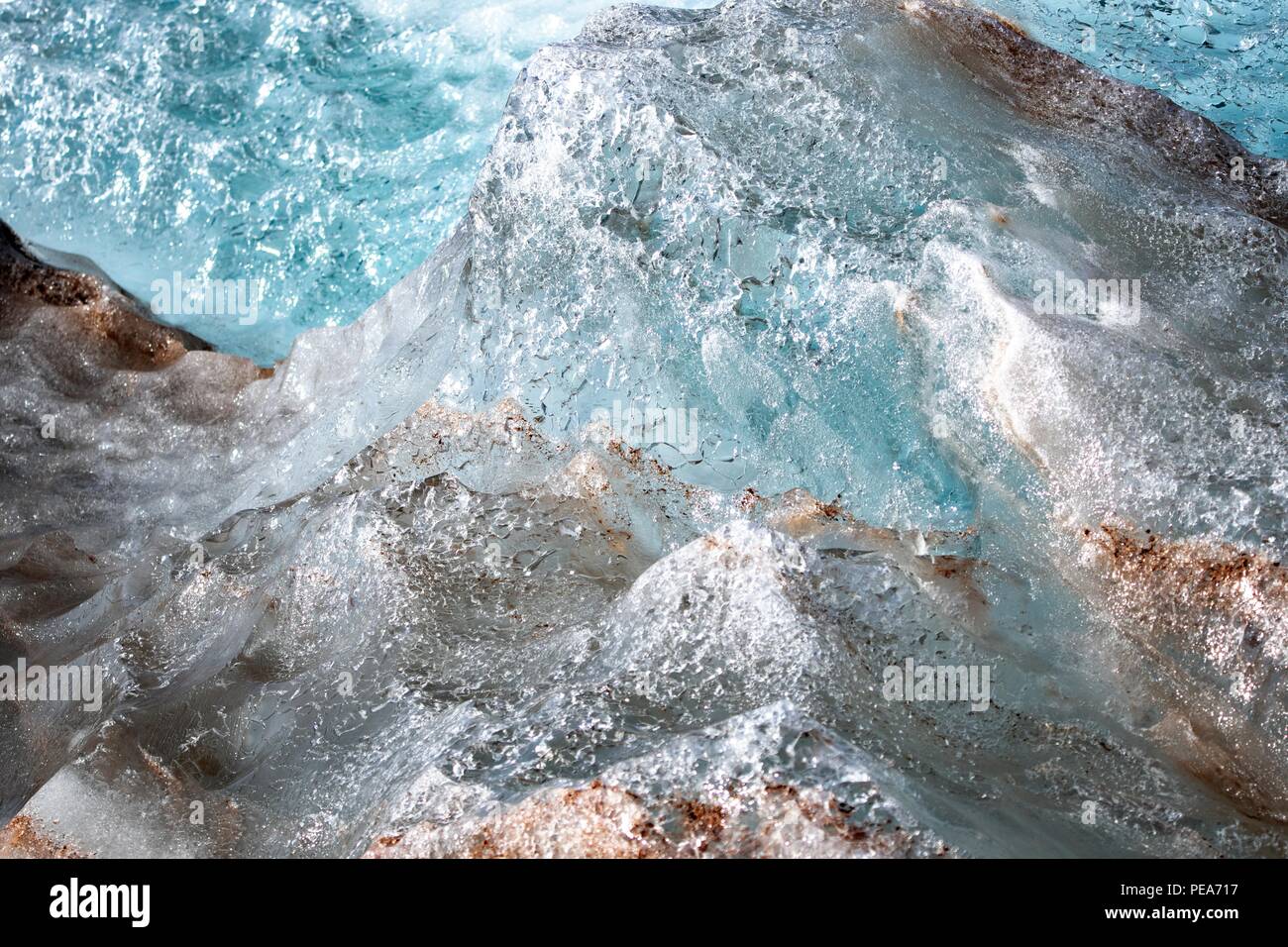 Eis Textur aus dem Meer entnommen, in dem die Schönheit der Gletscher Eis in Svalbard Stockfoto