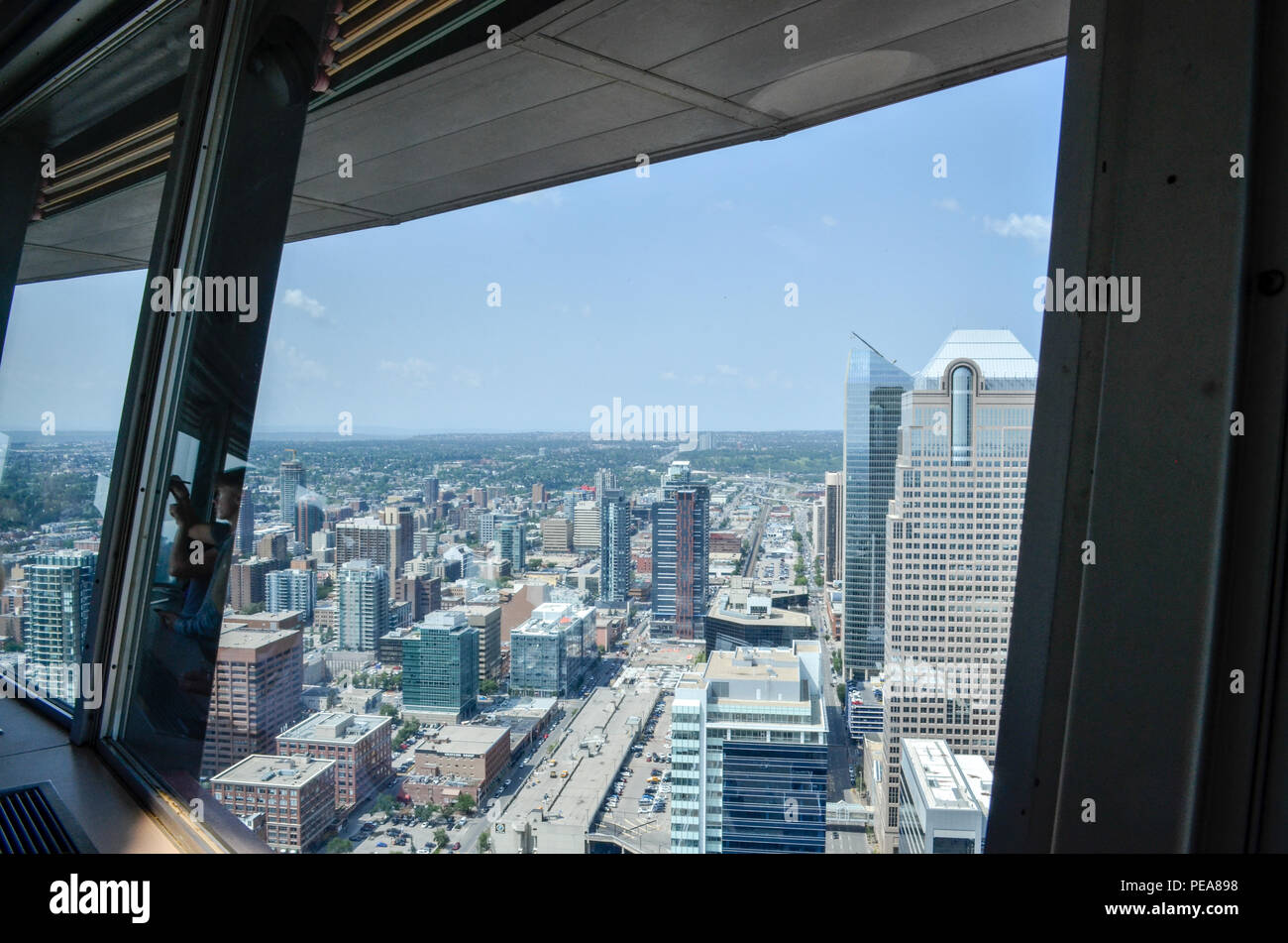 Calgary Skyline von Calgary Tower Stockfoto