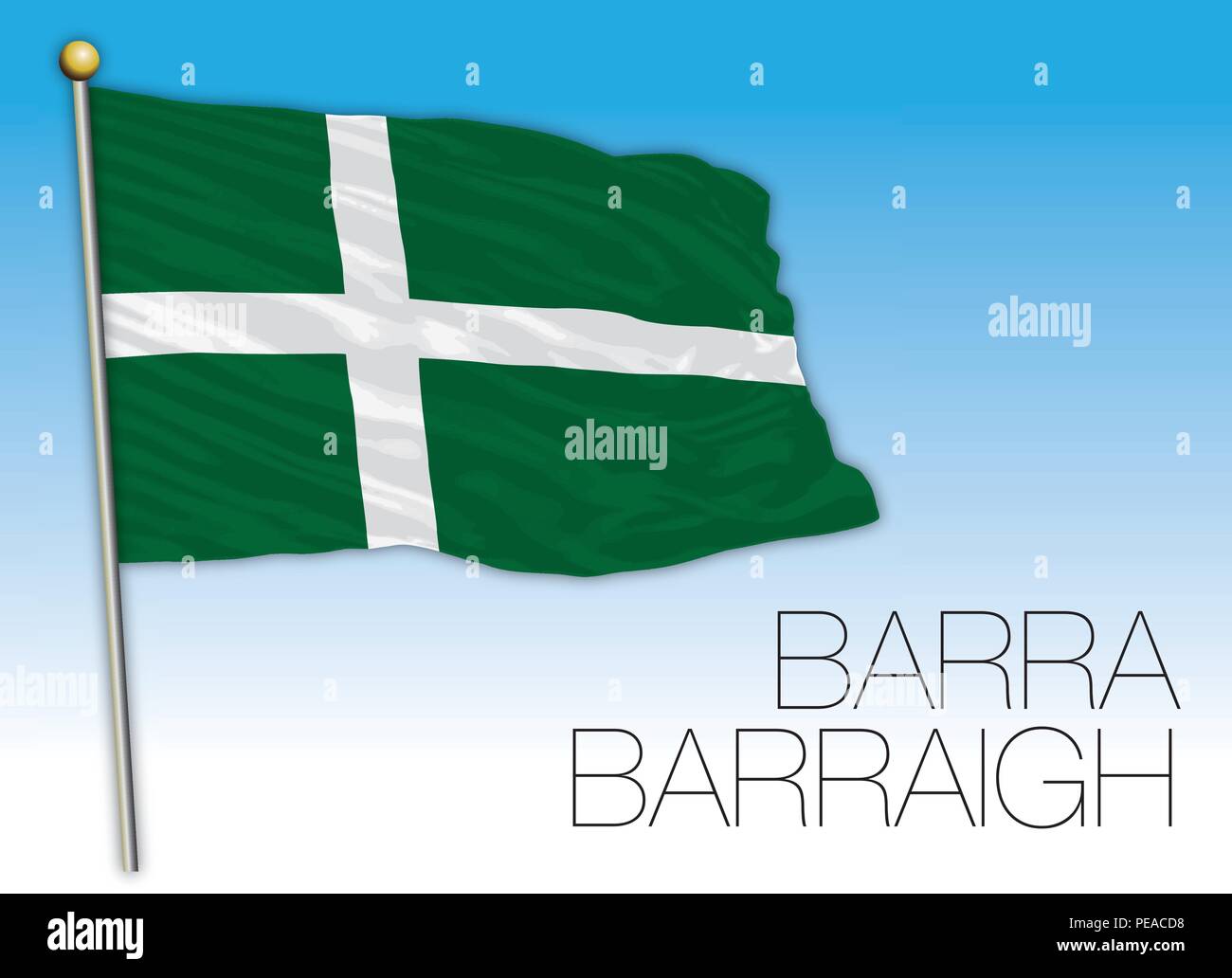 Barra oder barraigh Insel Flagge, Vereinigtes Königreich, Vektor, Abbildung Stock Vektor