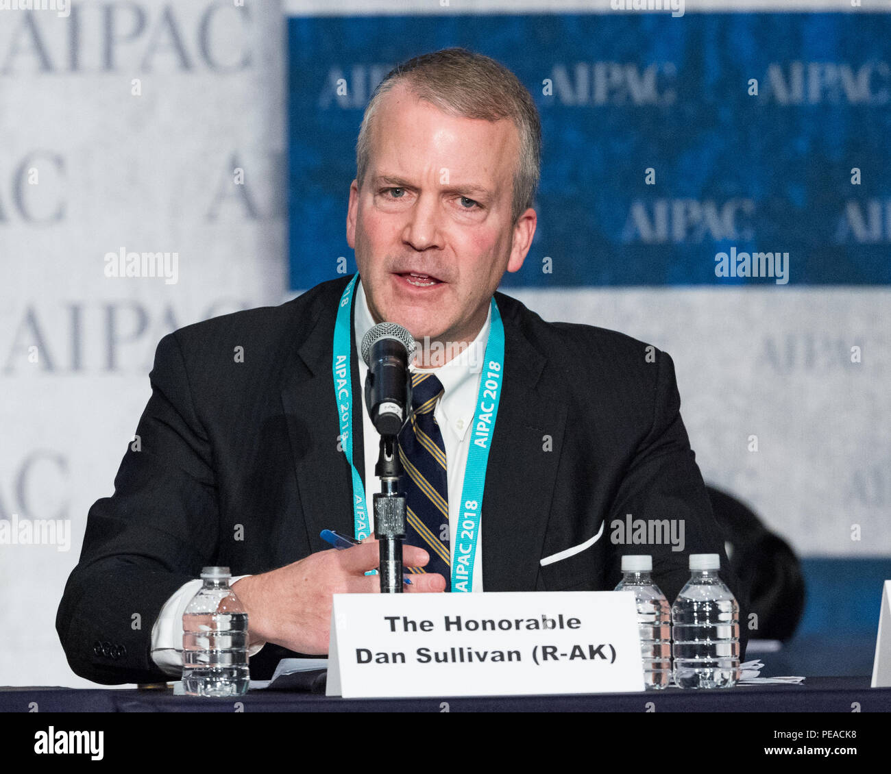 Dan Sullivan, United States Senator (R) aus Alaska, in einer Rede vor der AIPAC (American Israel Public Affairs Committee) Policy Conference am Walter Stockfoto