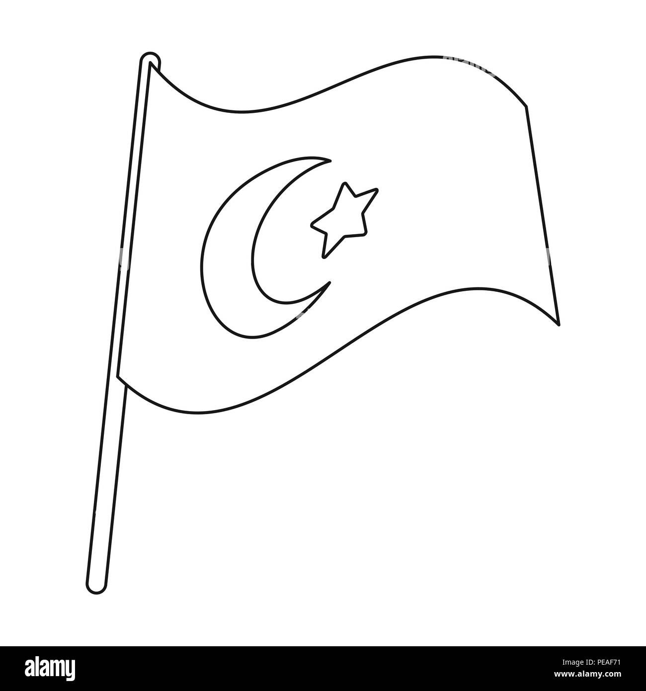 Flagge Der Turkei Symbol In Der Gliederungsansicht Stil Auf Weissem Hintergrund Turkei Symbol Vektor Illustration Stock Vektorgrafik Alamy