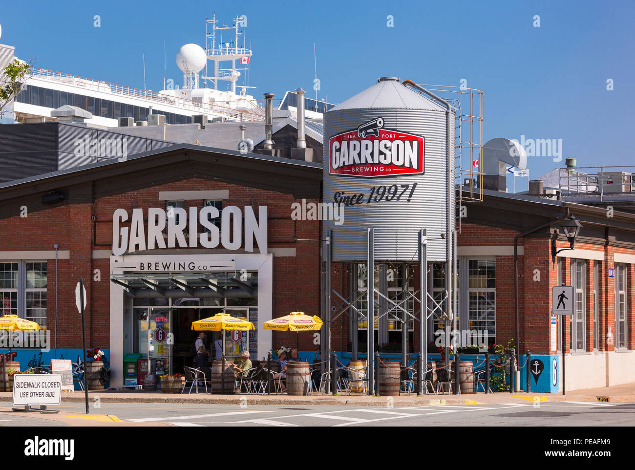 HALIFAX, Nova Scotia, Kanada - Garnison Brewing Company, ein Handwerk Bier Brauerei. Stockfoto