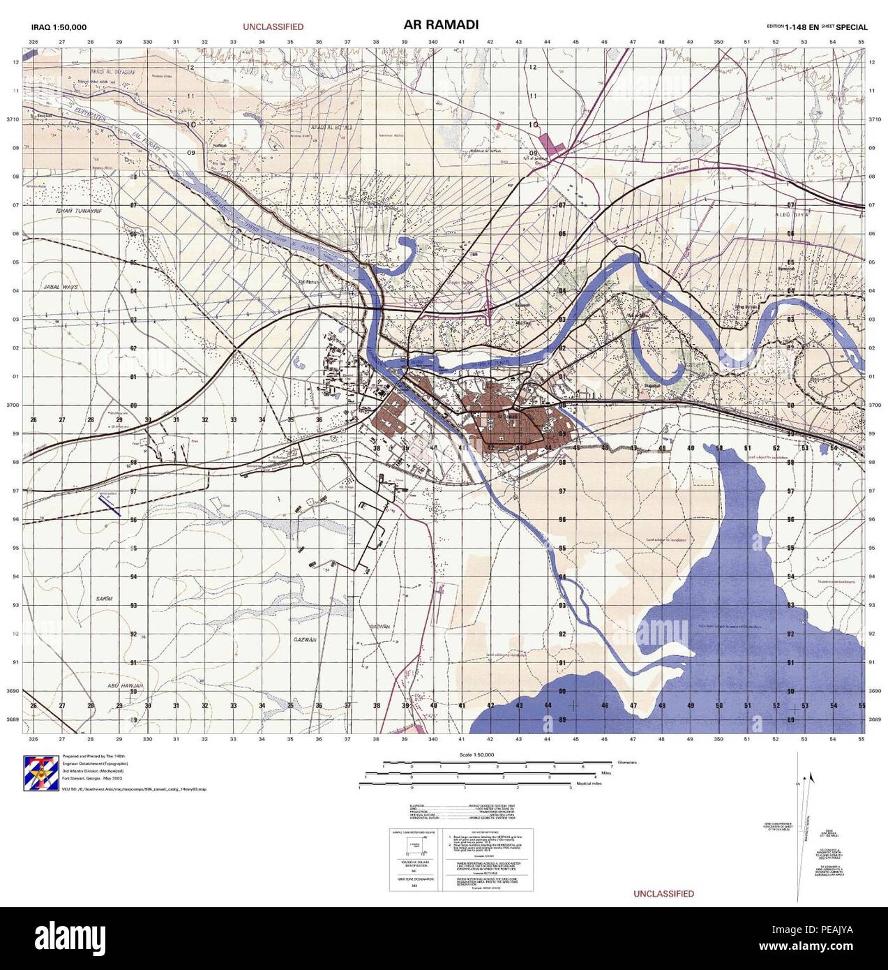 Ar Ramadi Lageplan. Stockfoto