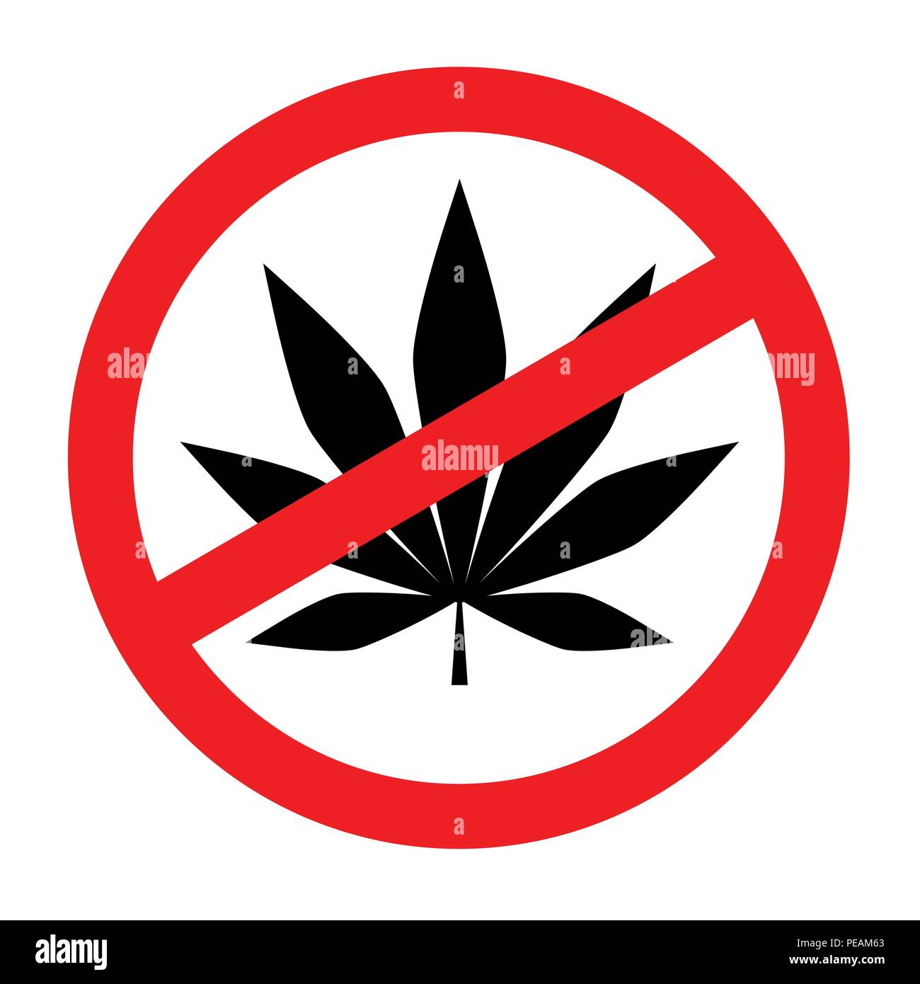 Cannabis verboten Rot singen Vektor-illustration EPS 10. Stock Vektor