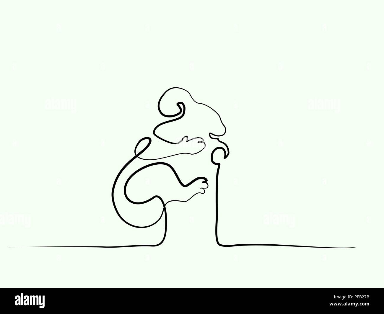 Kontinuierliche eine Linie zeichnen. Koalabär Symbol. Logo der Koala. Vector Illustration Stock Vektor