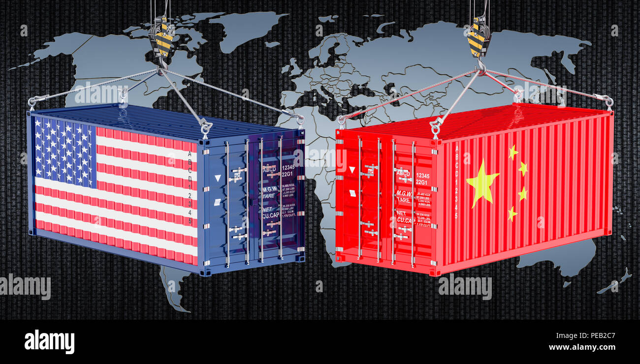 China USA Handel und Tarife Krieg, Konzept. 3D-Rendering Stockfoto