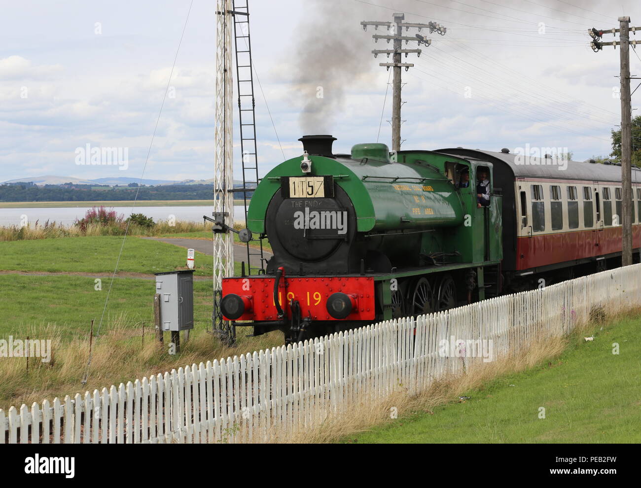 Dampfzug auf Bo'ness Kinneil Railway Bo'ness Schottland August 2018 Stockfoto