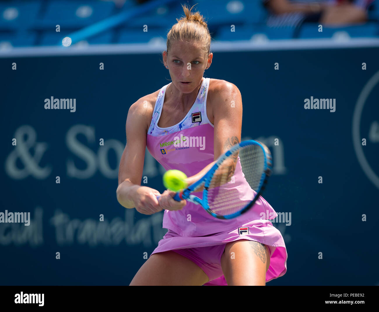 August 14 2018 Karolina Pliskova Der Tschechischen Republik In Aktion Bei Ihrem Auftaktspiel Am Westlichen Und