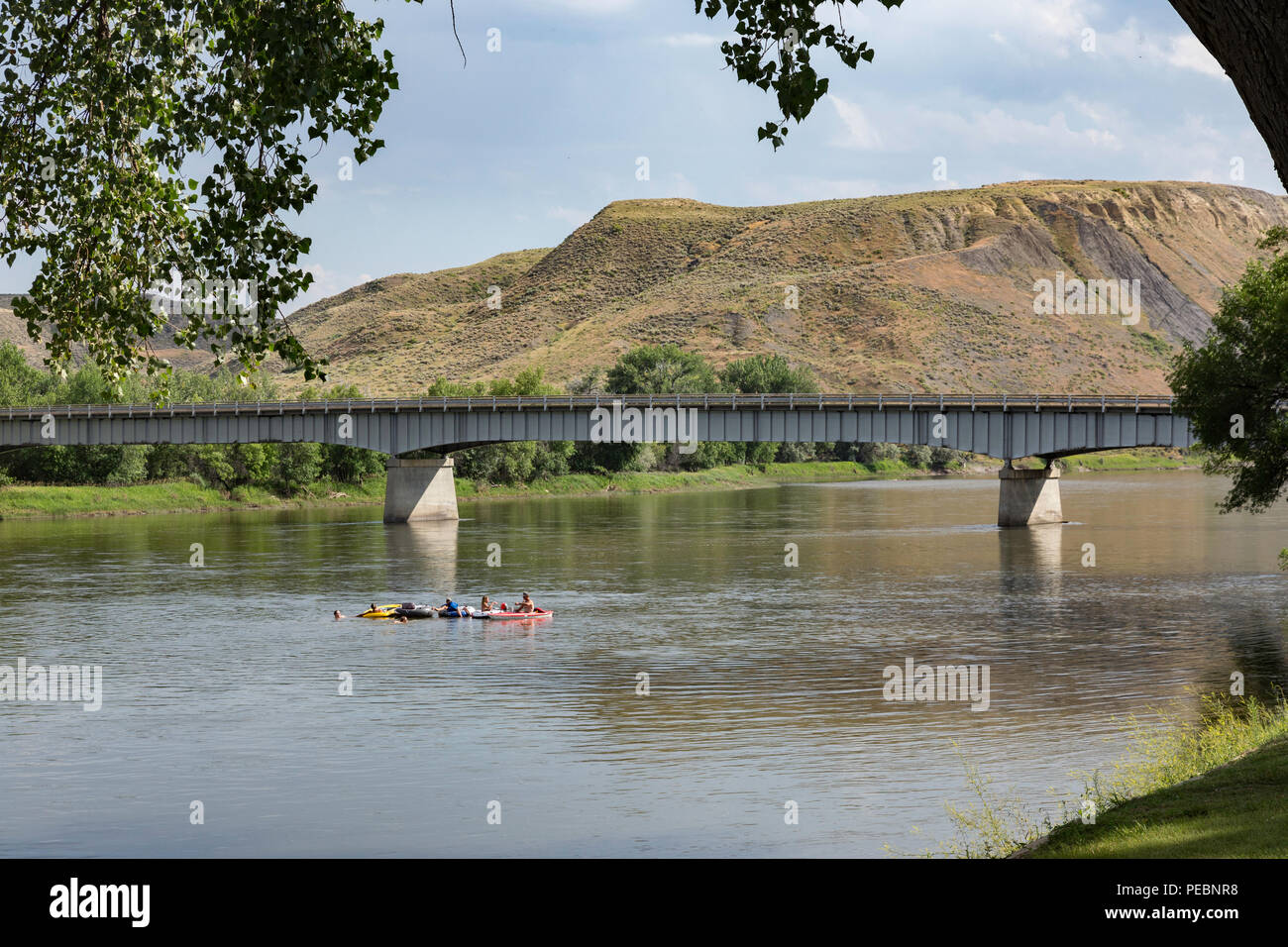 Rafting auf dem Missouri River, Ft Benton, MT, USA Stockfoto