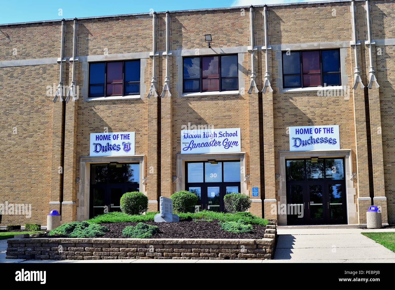 Dixon, Illinois, USA. Dixon High School, die Website einer Schule schießen 2018 im Mai 2018. Stockfoto