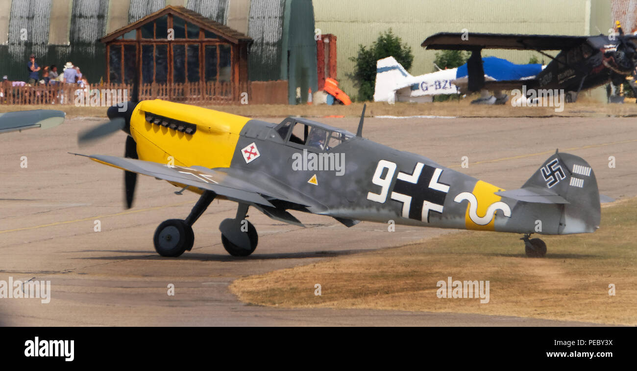 Die buchon war eine spanische Version der Deutschen Messerschmitt Bf 109 Kämpfer, sondern war entweder ein Hispano Suiza oder Rolls-Royce Motor angetrieben. Stockfoto