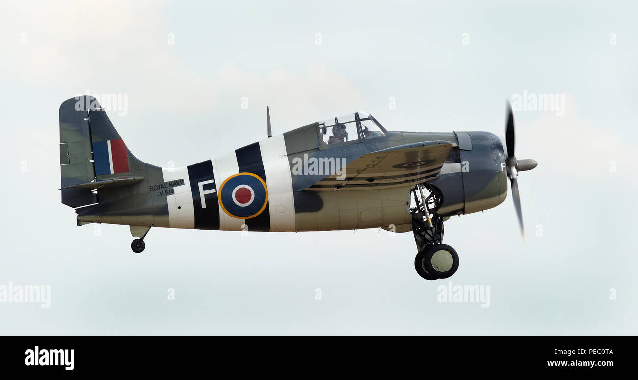 Der Grumman F4F Wildcat ist eine Amerikanische "Carrier"-gestützte, Kampfflugzeuge, Service begann sowohl mit der United States Navy und der britischen Royal Navy i Stockfoto