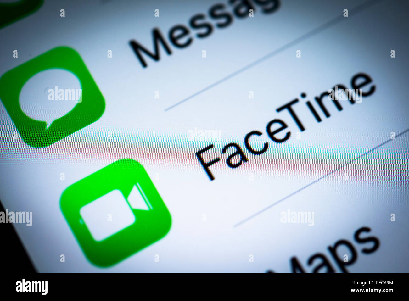 Facetime angezeigt auf einem iPhone, iOS, Smartphone, Display, Nahaufnahme, Detail, Deutschland Stockfoto