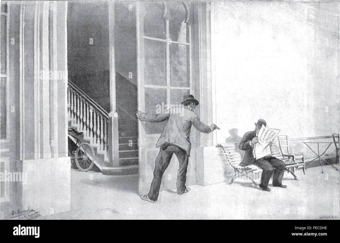 Asesinato de Cánovas del Castillo (Juan Comba). Stockfoto