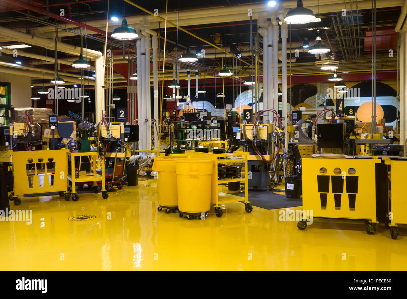 Die Produktionsstätte im dritten Mann Drücken in Detroit, Michigan, USA Stockfoto