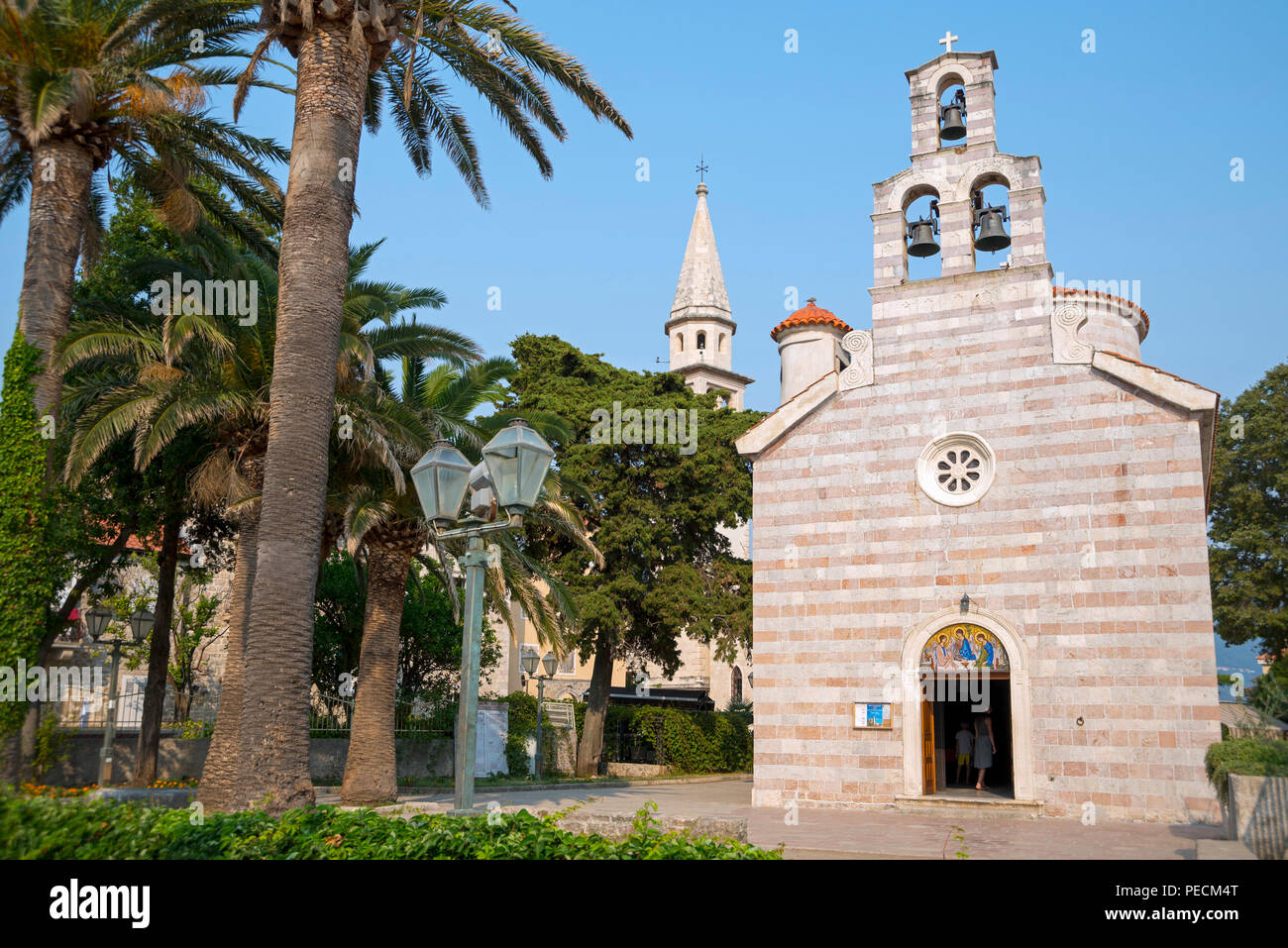 Kirche der Heiligen Dreifaltigkeit, Altstadt, Budva, Montenegro Stockfoto