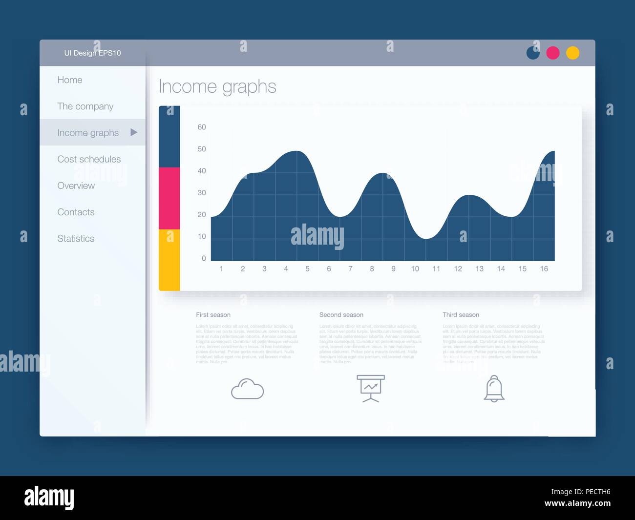 Dashboard Infografik Vorlage mit moderner UI-Design Stock Vektor