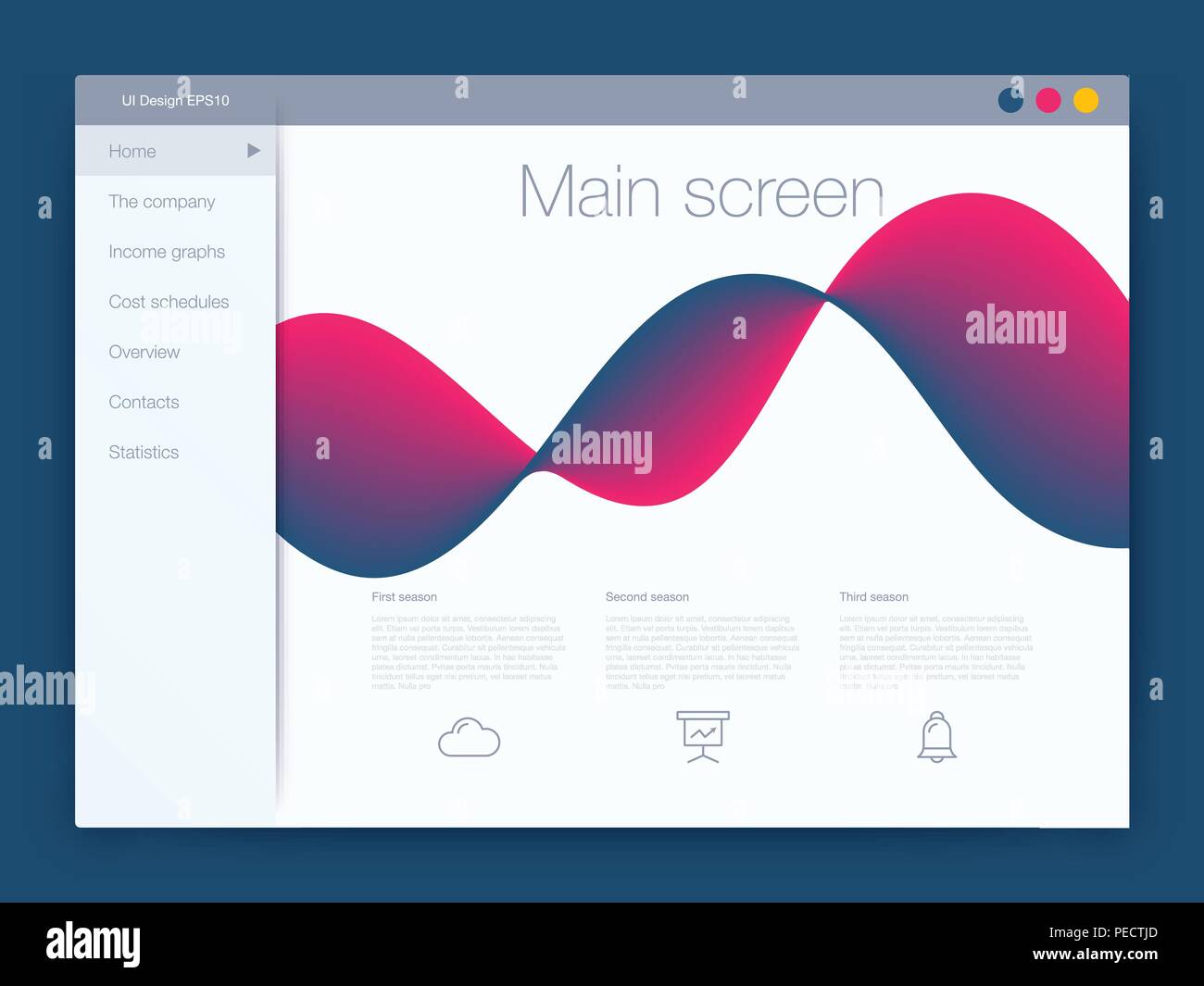 Dashboard Infografik Vorlage mit moderner UI-Design Stock Vektor
