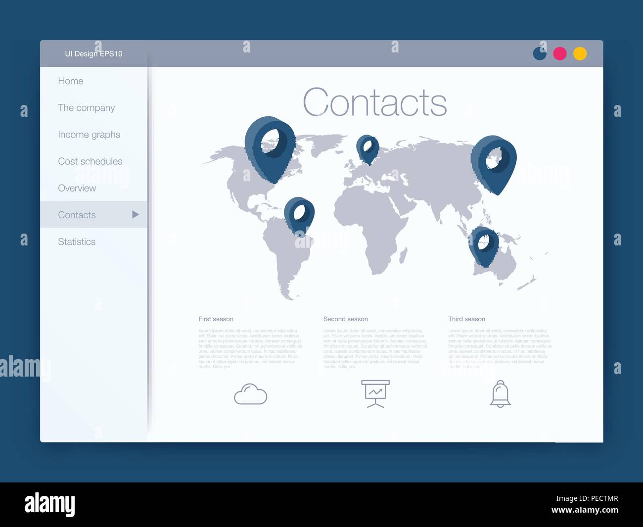 Dashboard Infografik Vorlage mit moderner UI-Design Stock Vektor