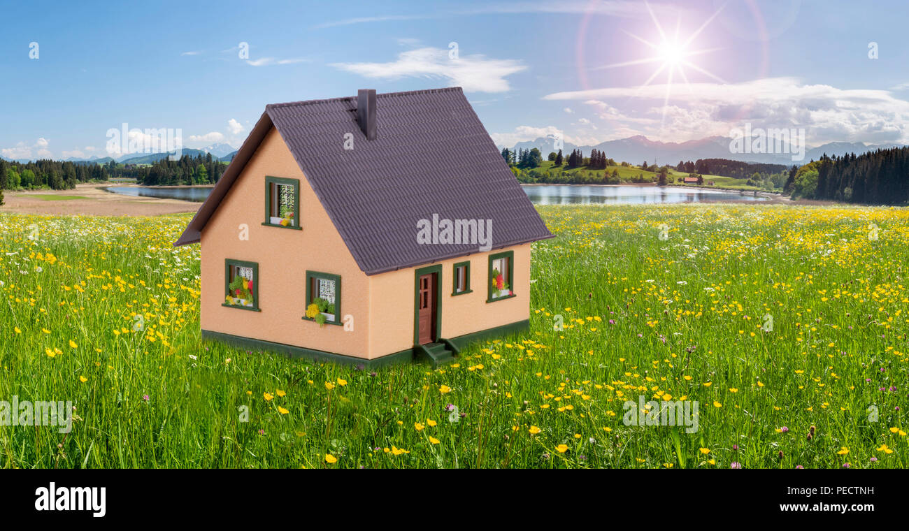 Modell Haus in einer wunderschönen Landschaft Stockfoto