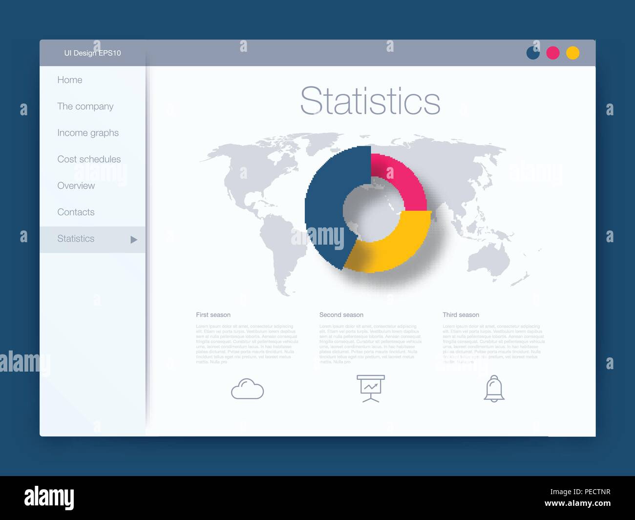 Dashboard Infografik Vorlage mit moderner UI-Design Stock Vektor