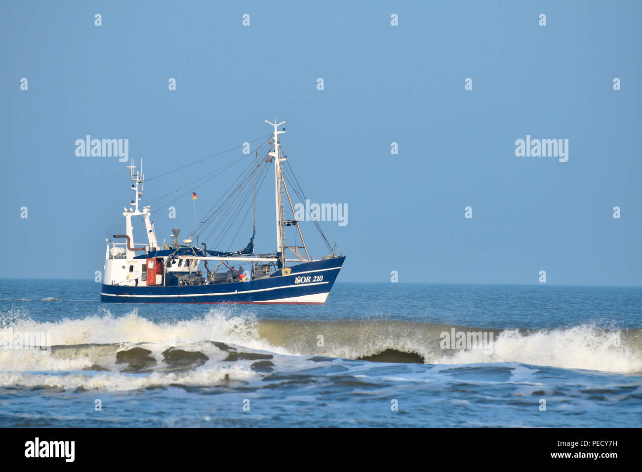 Krabbenkutter, Juist, Nationalpark Wattenmeer, Niedersachsen, ostfriesische Insel, Deutschland Stockfoto